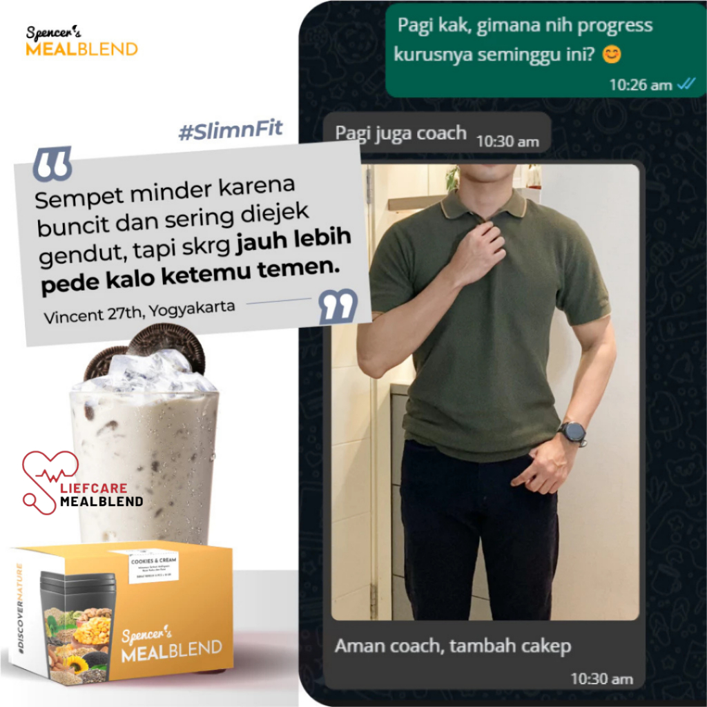 

Spencer's MealBlend - Makanan Pengganti Bantu Defisit Kalori No Sugar