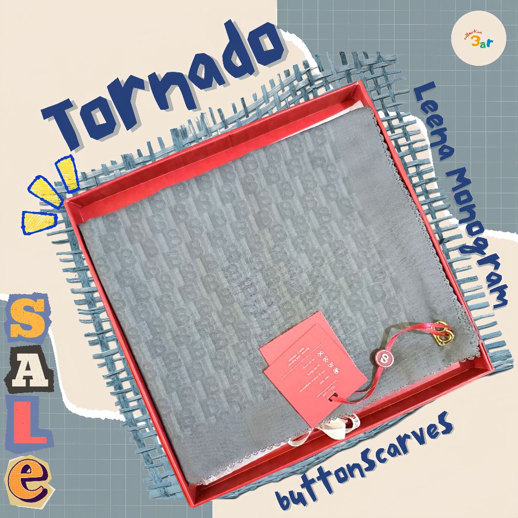 Buttonscarves Leena Monogram - Tornado New