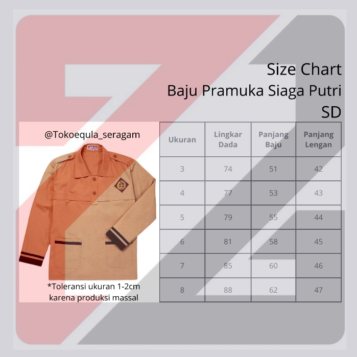 Baju Atasan SD Pramuka Siaga Putri Pramuka Anak Perempuan