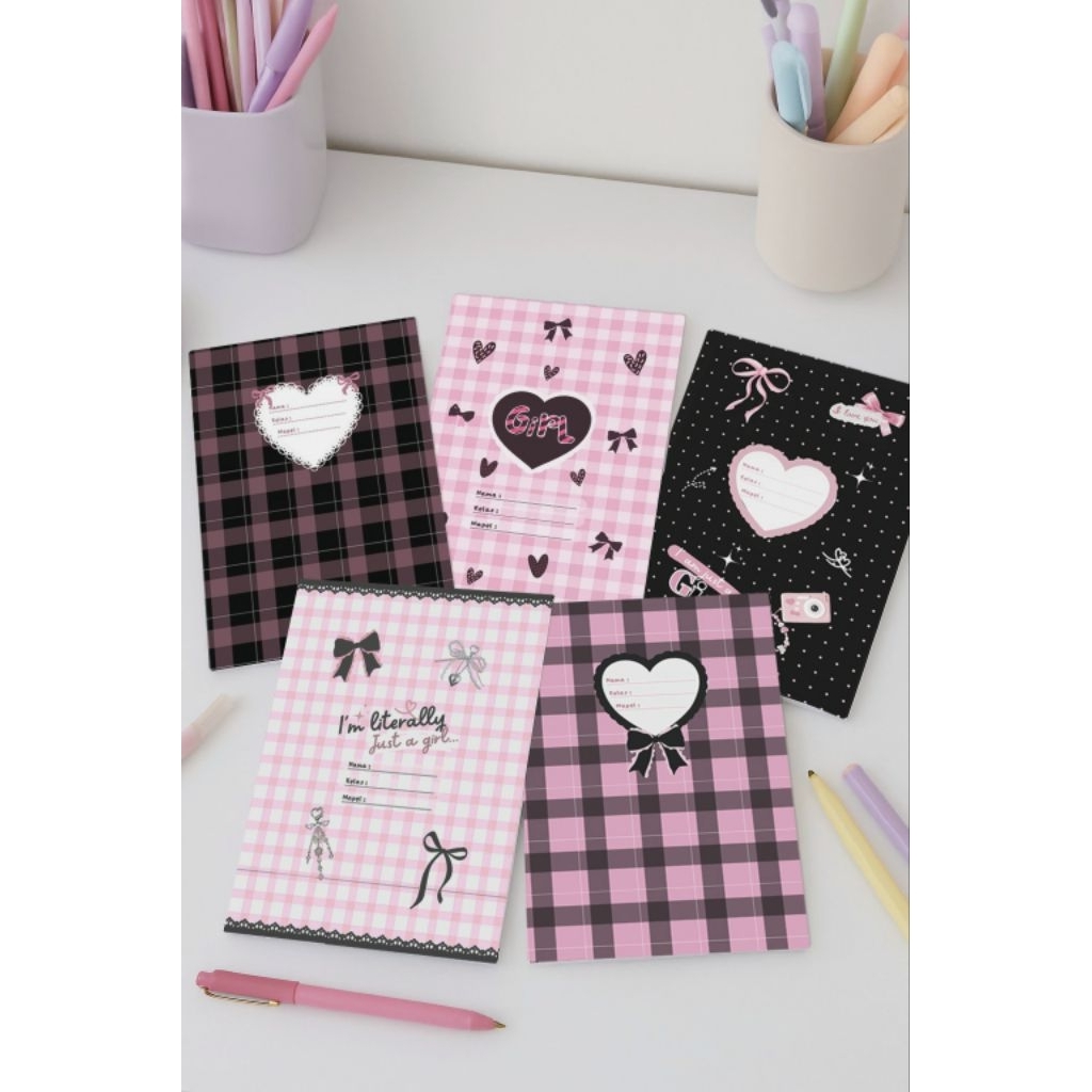 

( ISI 5 ) TERMURAH SAMPUL BUKU TEMA BLACK & PINK AESTHETIC KOREA BLACKPINK ESTETIK| BUKU SIDU | BUKU BIGBOSS