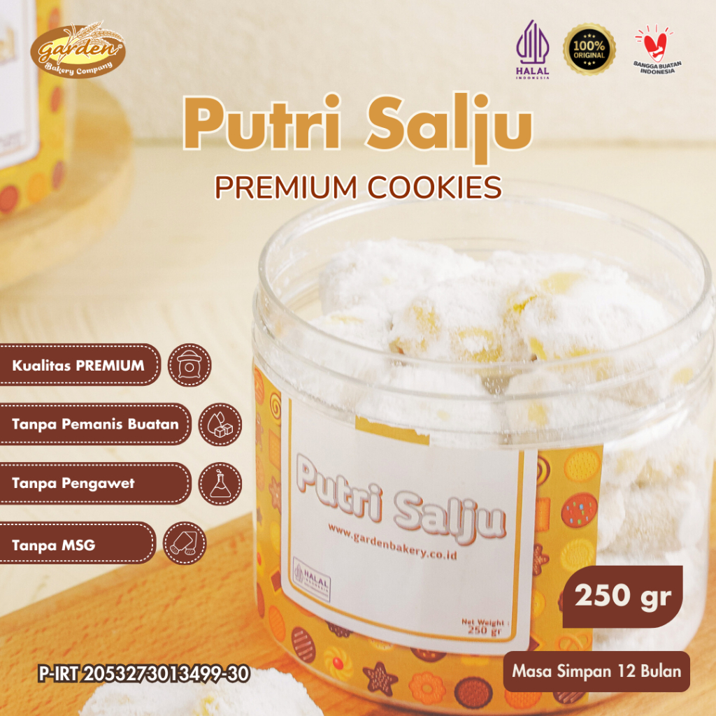 

Garden Bakery - Putri Salju Premium Cookies 250gr Kue Kering Cemilan Makanan Lebaran