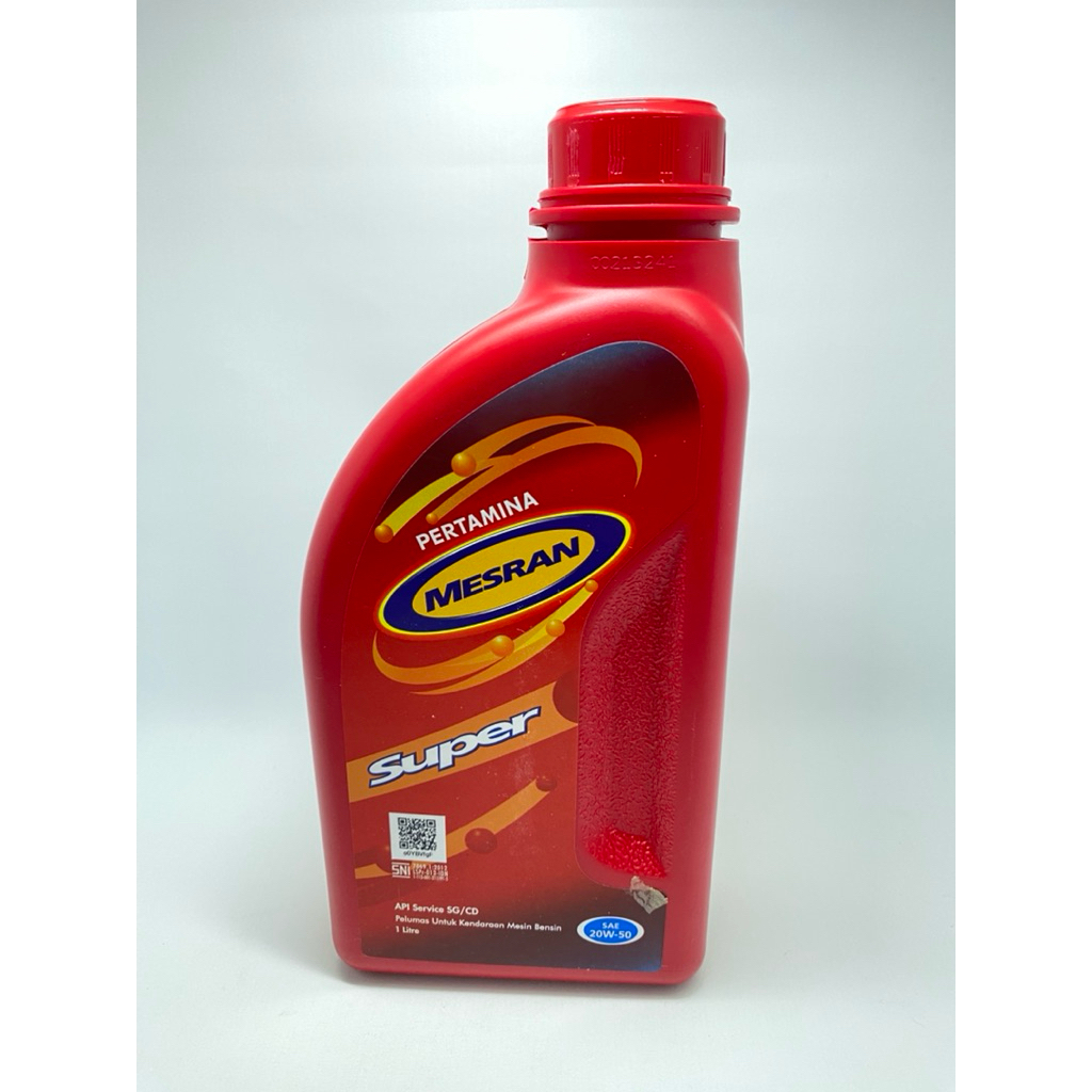 OLI MESRAN SUPER 1 LITER OLI MESRAN SUPER 20-50 BENSIN OLI PERTAMINA MESRAN SUPER SAE 20W-50 1 LITER