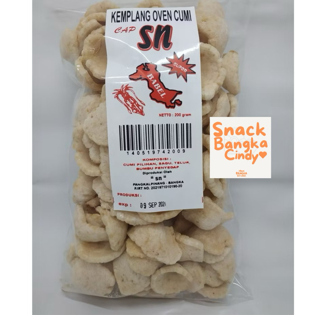 

Kerupuk Kempelang Oven Cumi SN Bentuk Kecil Snack Bangka