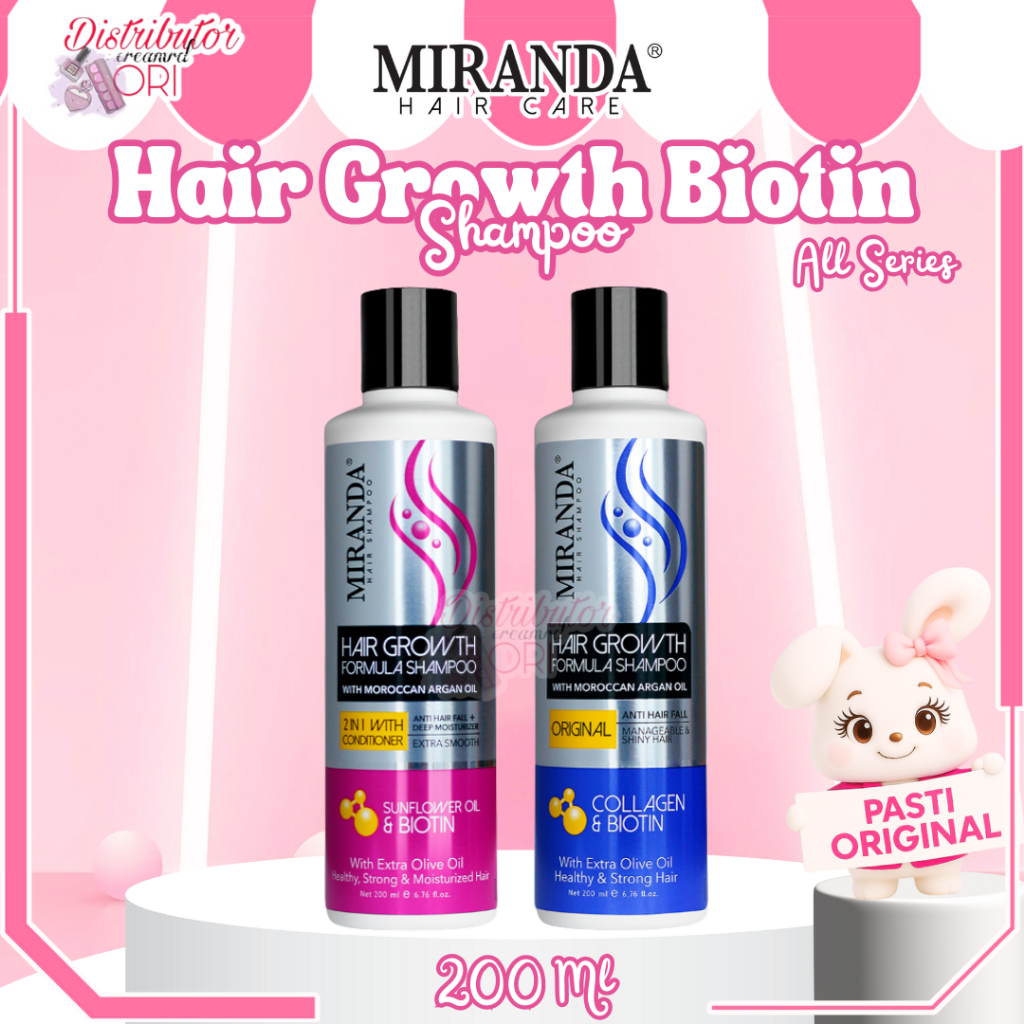 Miranda Hair Growth Biotin Shampoo 200 Ml | Collagen & Biotin | SUNFLOWER OIL & BIOTIN | Distributor