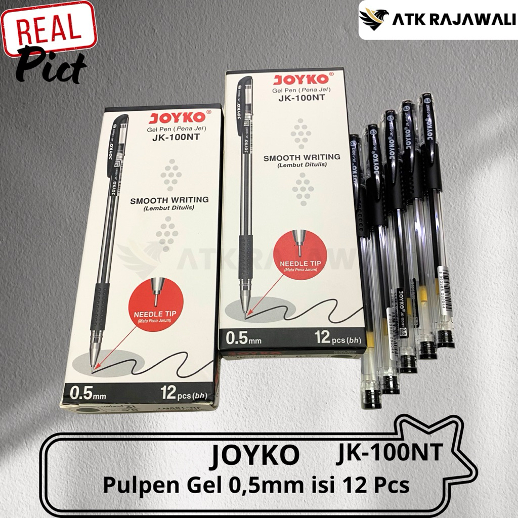 

(1 Pack) Joyko JK-100NT Pulpen Gel 0.5mm Warna Hitam