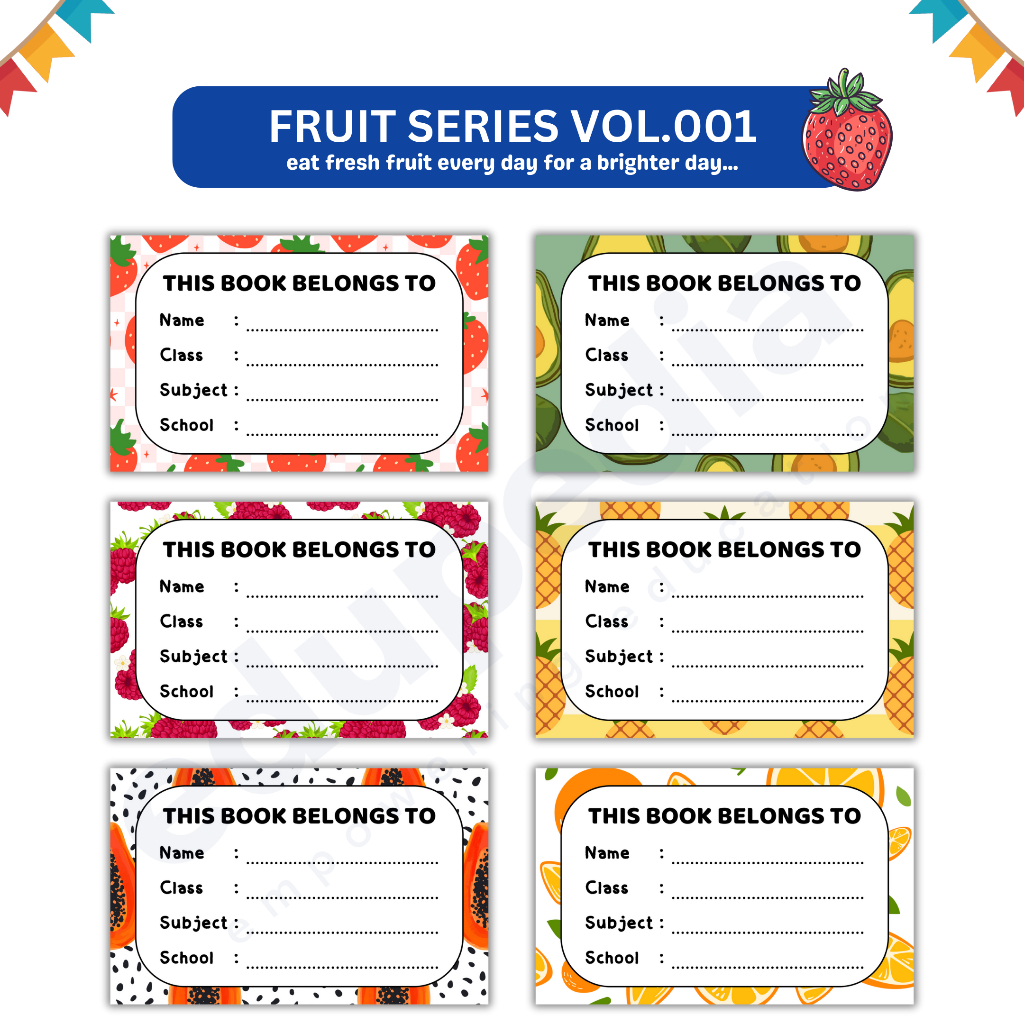

Sticker Aesthetic - Tema : FRUIT VOL.001. Stiker Label Mapel & Nama Buku Tulis Pelajaran Sekolah.
