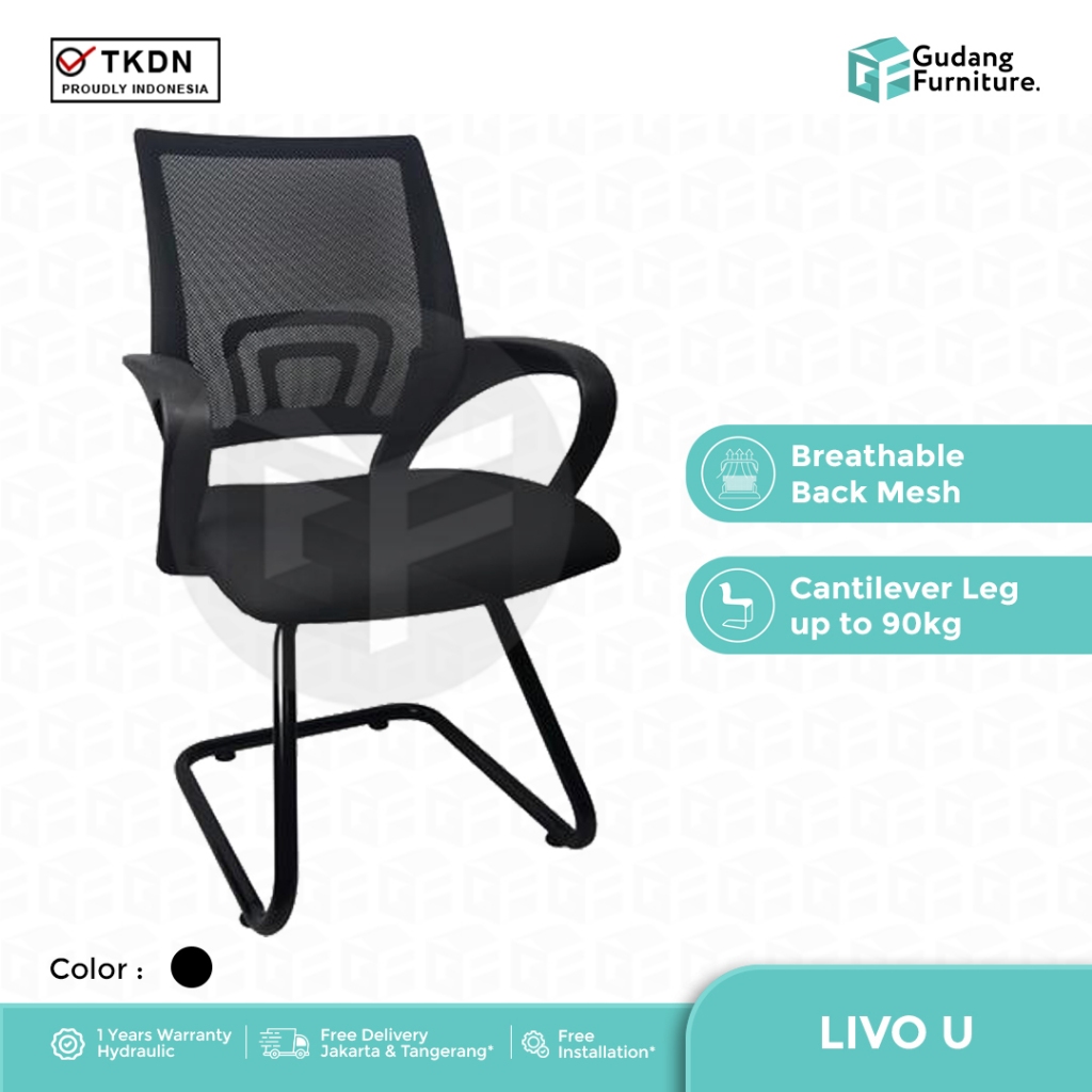 Kursi Hadap Kursi Kerja Kantor Tanpa Roda Insperra Livo U