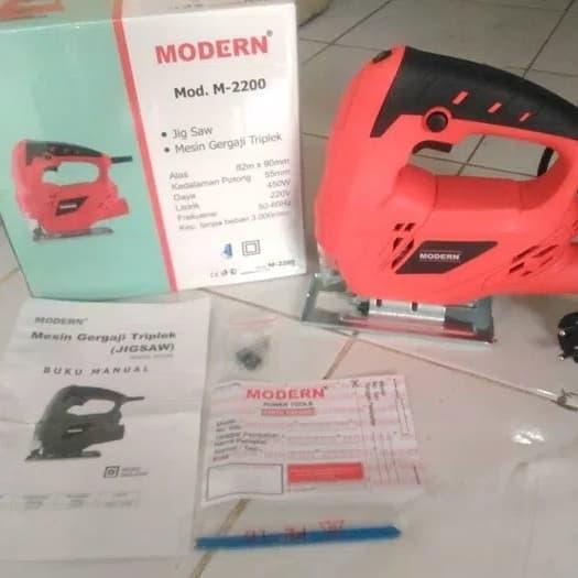 Modern Mesin Jigsaw M2200 Merah / Mesin Gergaji Triplek M2200 Modern