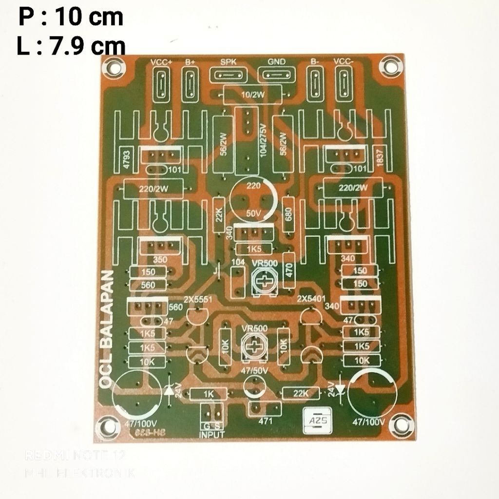 PCB Driver Power Amplifier OCL Balapan Simetris Bias Servo