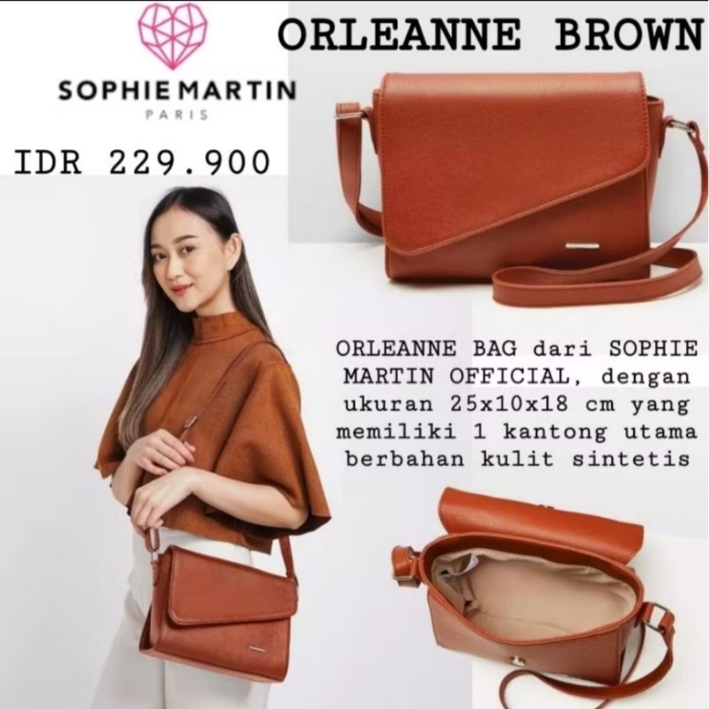 TAS SOPHIE MARTIN TYPE ORLEANNE WARNA BROWN