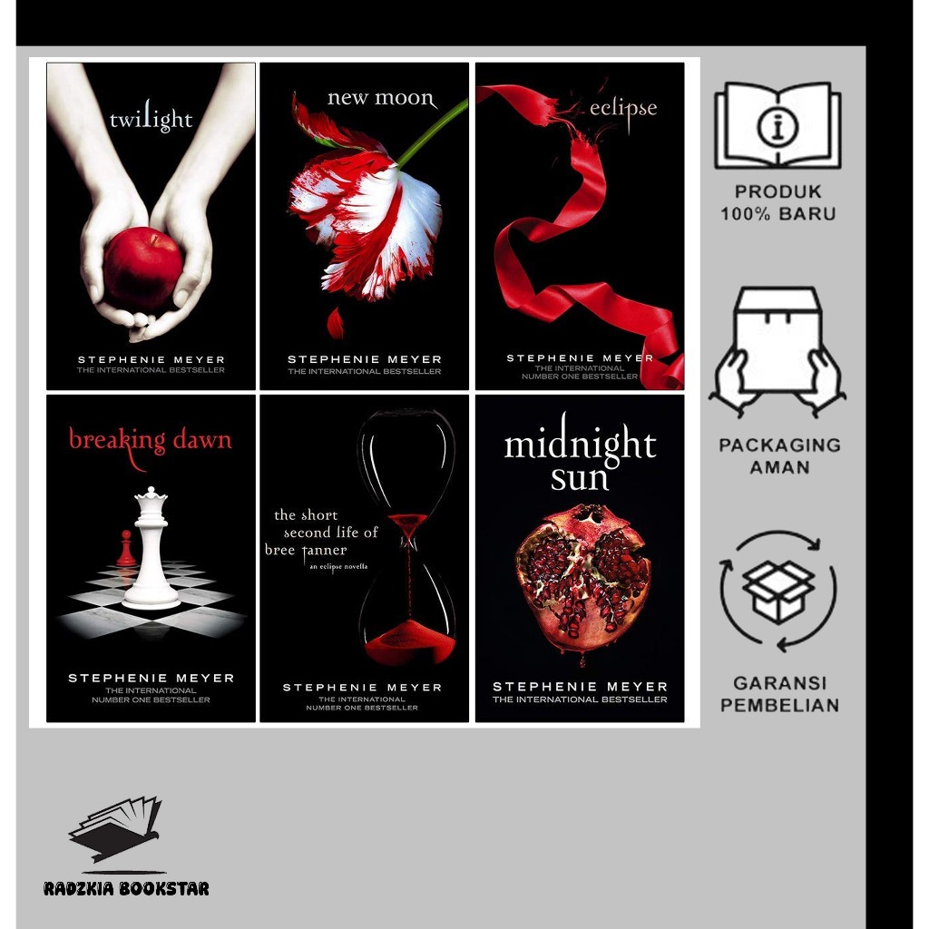 The Twilight Saga (6 book series): Twilight - New Moon - Eclipse - Breaking Dawn - Midnight Sun - Li