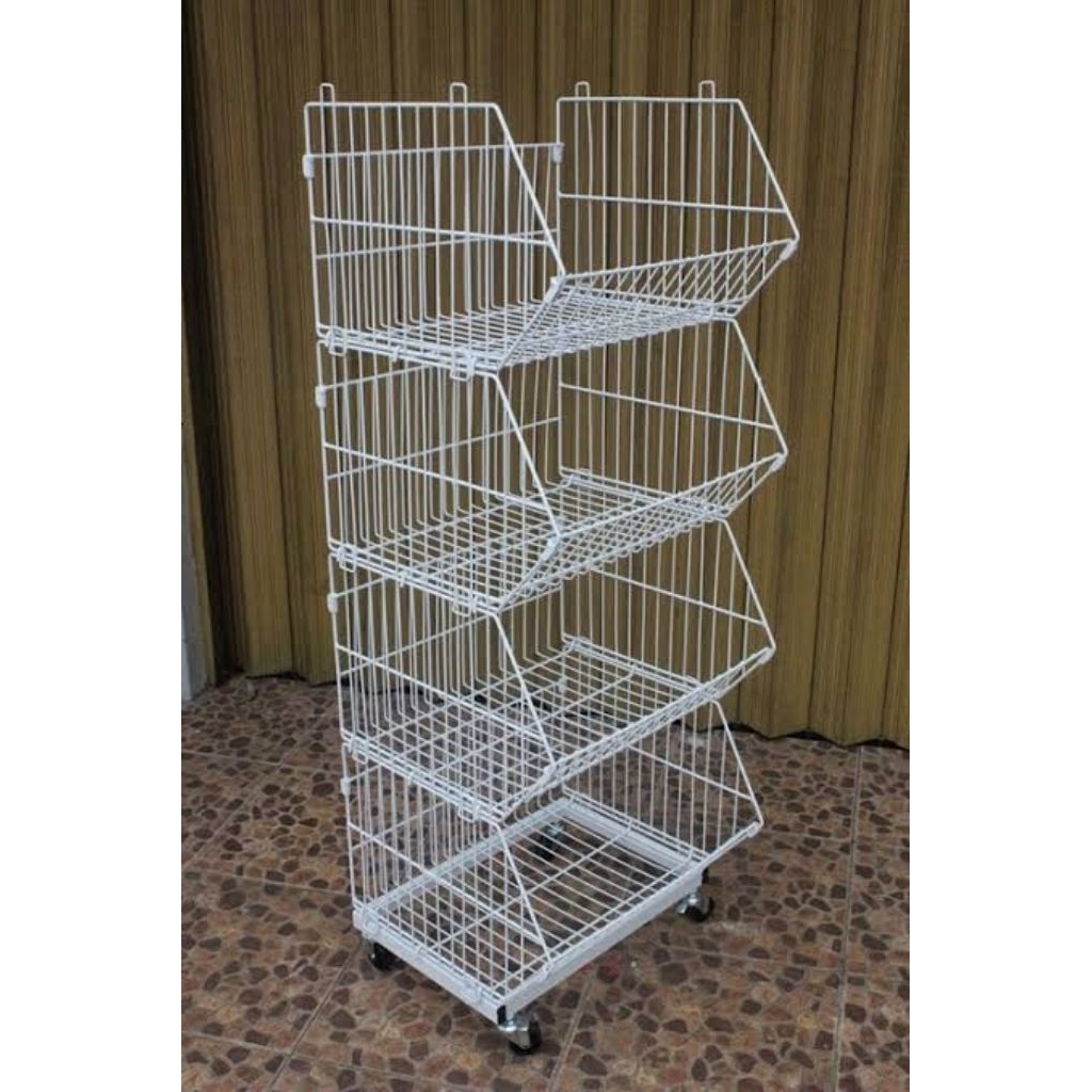 Rak snack/ rak warung model trapesium/ rak besi ringan serbaguna