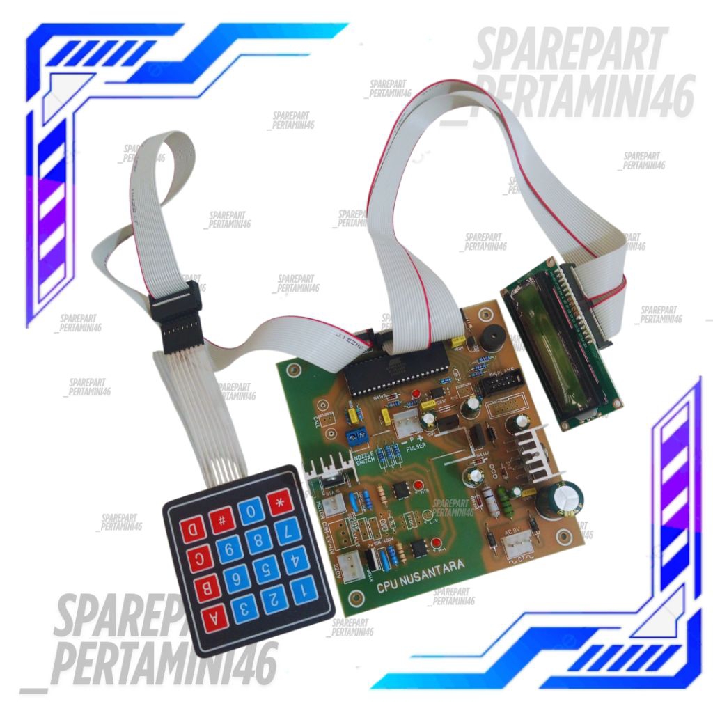 Cpu AC/DC Set Kabel Sambungan Dan Keypad Tombol Pom Mini Pertamini Digital