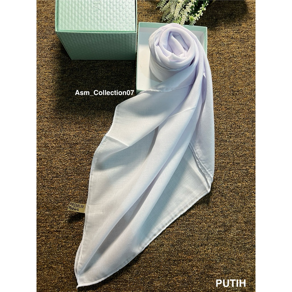 HIJAB SEGIEMPAT PARIS PREMIUM ALMAHIRA (PUTIH)