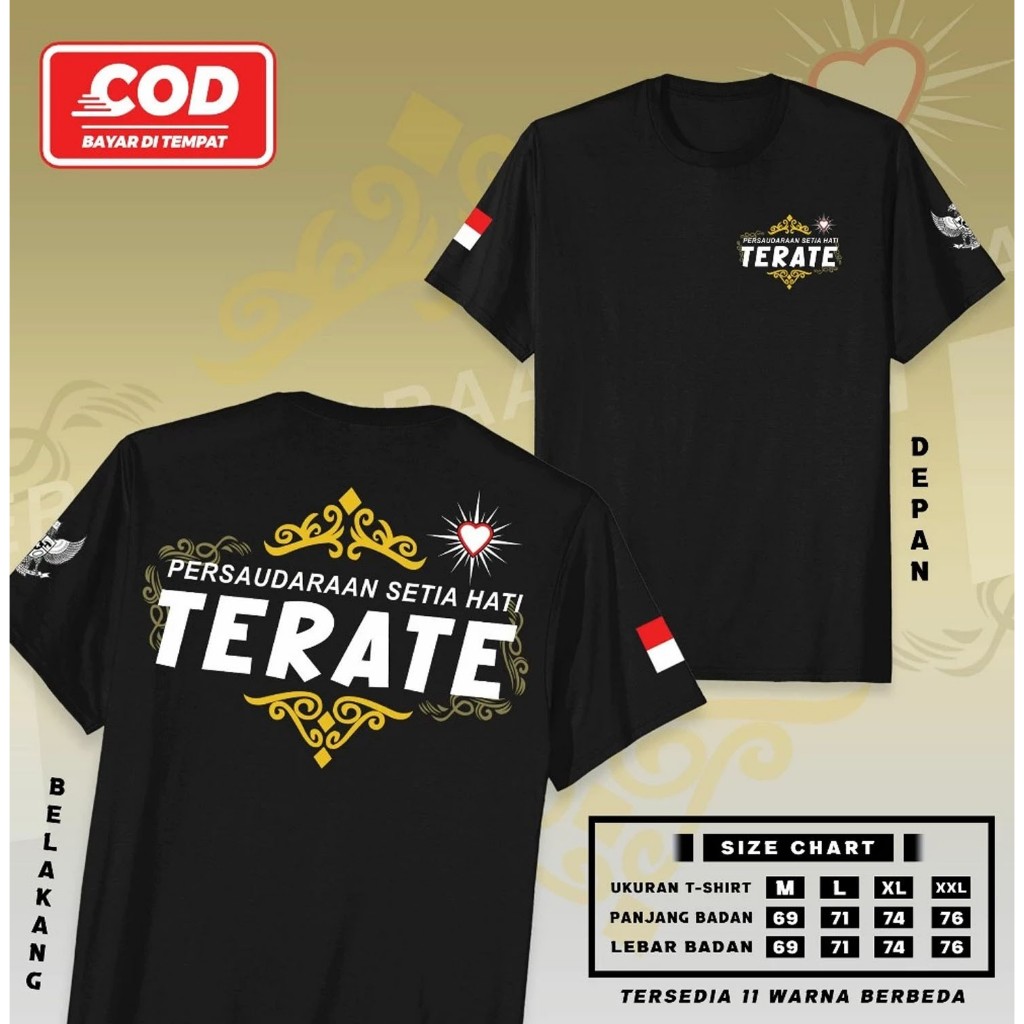 - KAOS ATASAN PSHT BATIK DEPAN BELAKANG UNTUK PRIA DAN WANITA TERSEDIA 11 WARNA BERBEDA - ON19