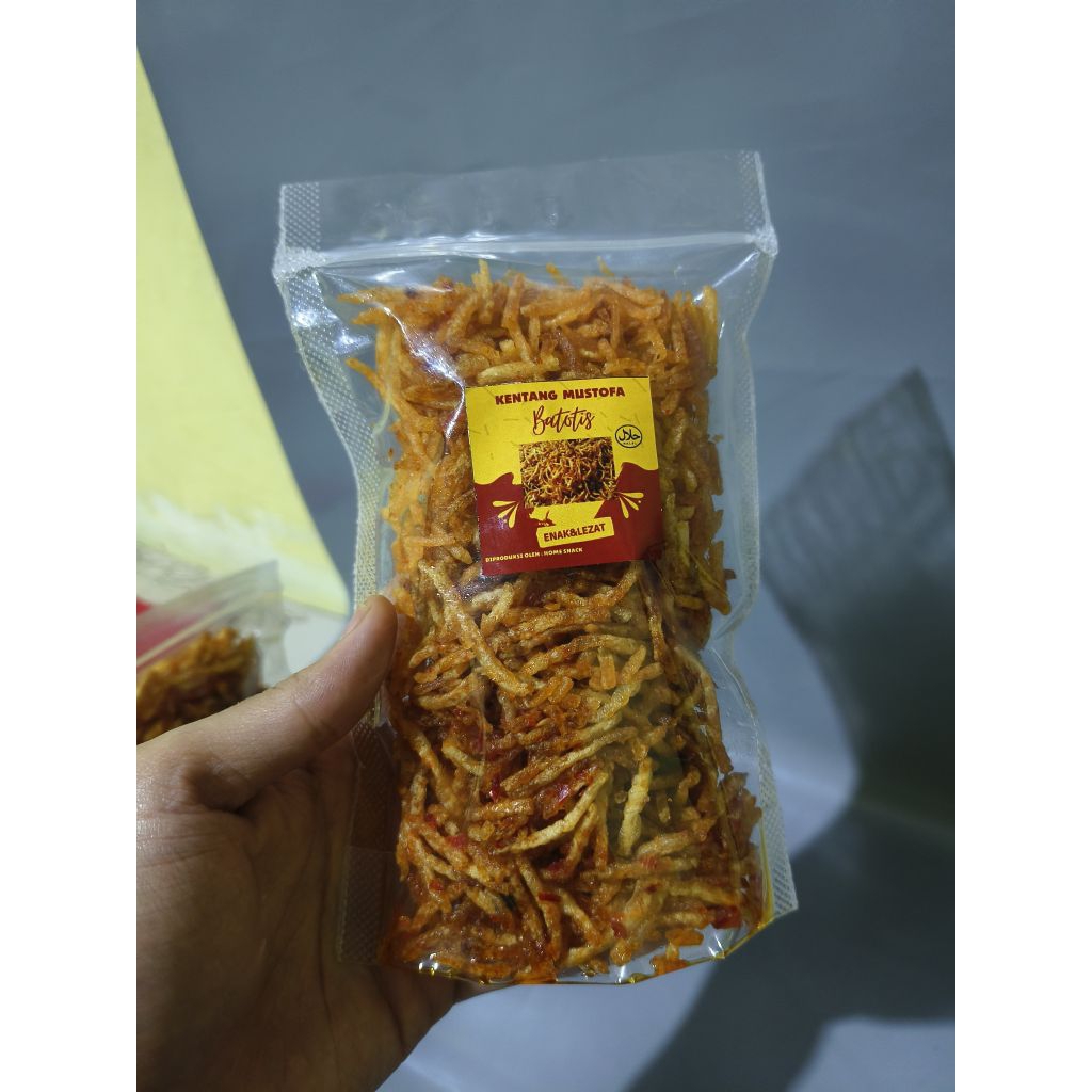 

kentang mustofa 250 gram rasa gurih pedas manis daun jeruk