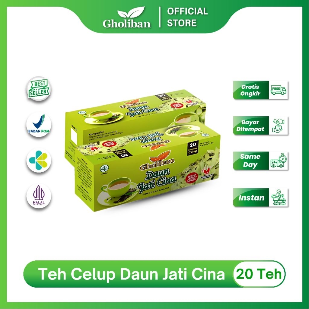 

Gholiban Teh Celup Daun Jati Cina 20 Teh Herbal Alami untuk Pencernaan dan Diet Alami