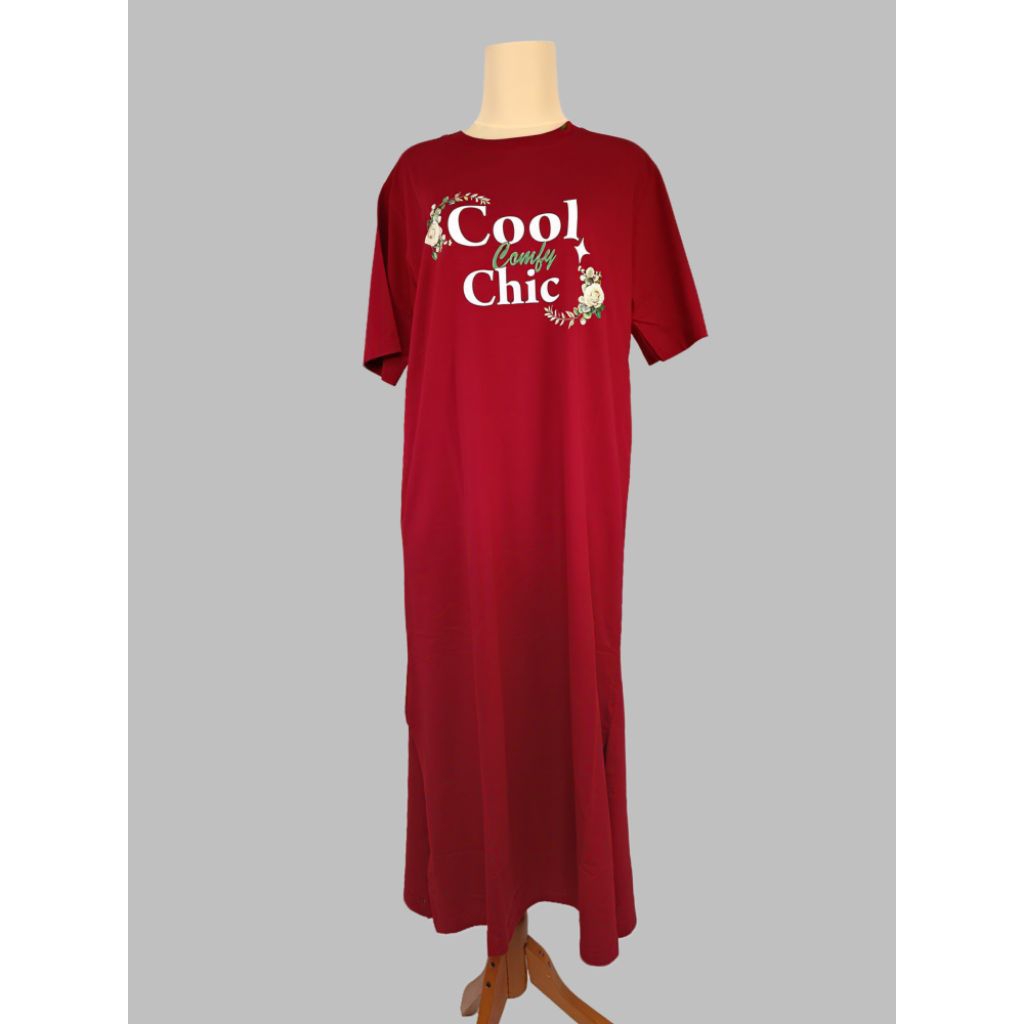 Daster sunny premium | Dress casual merah maroon | katun combed