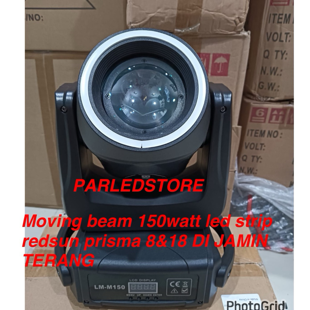MOVING BEAM 150WATT ADA RINGLED REDSUN PRISMA 8&18 DIJAMIN TERANG