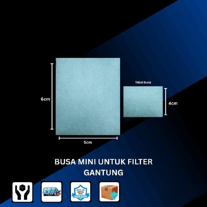 BLUEFINERY Busa Mini Kapas Media Filter Aquarium sponge Mini 5x6cm Busa Filter Gantung Skimmer Kapas