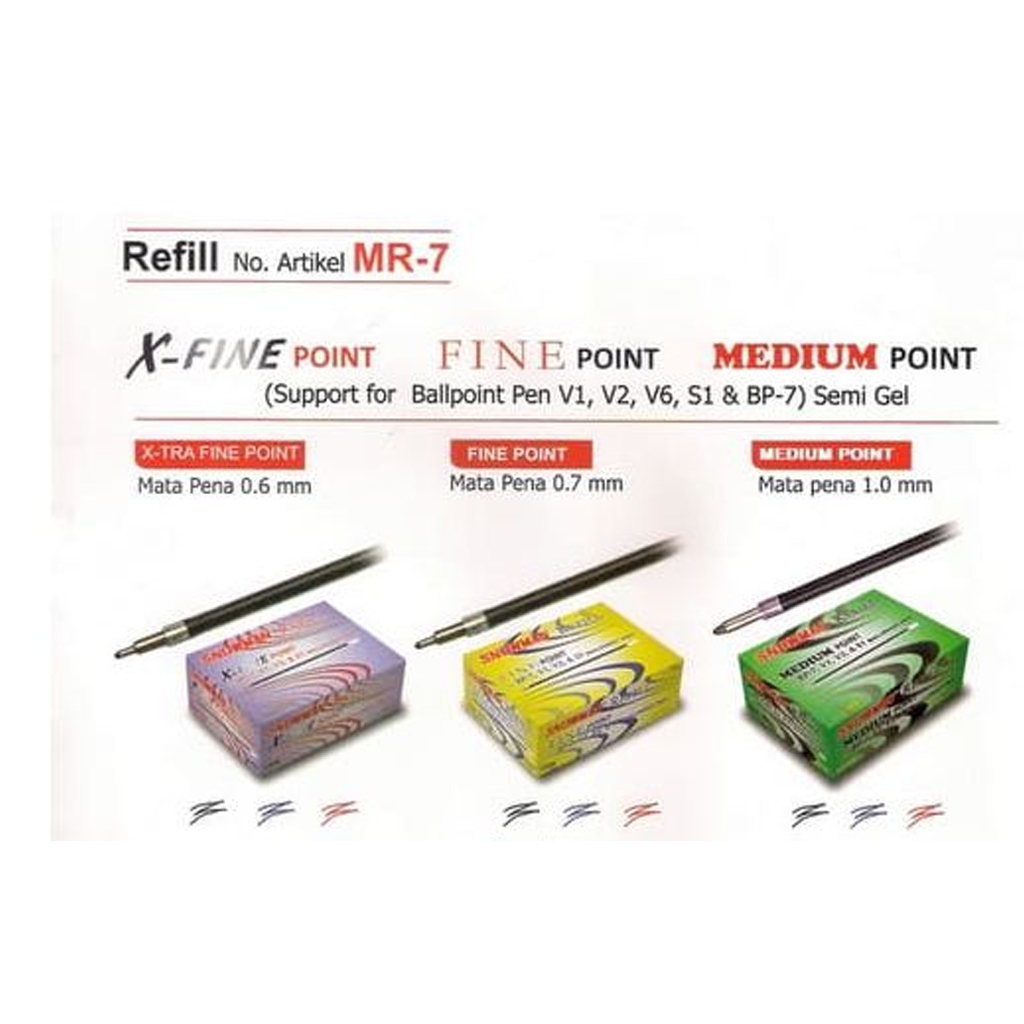 

Refill Pulpen / Isi Ulang Ballpoint Snowman MR-7 0.7 MERAH HITAM BIRU
