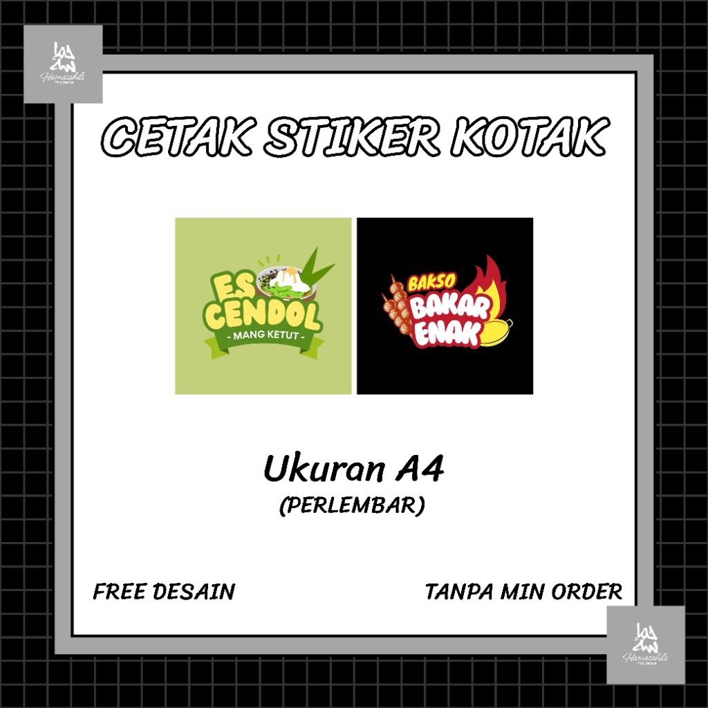 

Jasa Print/Cetak Stiker Kotak Perlembar (A4)