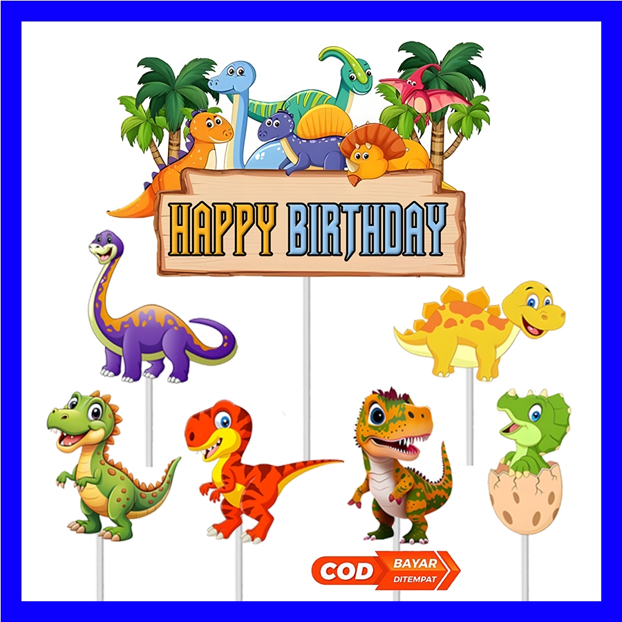 

Dinosaurus Topper Karakter Kue Ulang Tahun - Hiasan Karakter Kue Ulang Tahun Happy Birthday Barakallah Fii Umrik