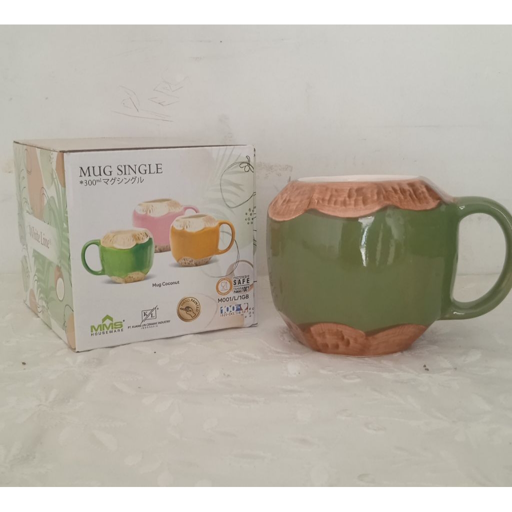 Mug Kelapa / Coconut Mug / Mug Kopi motif Kelapa