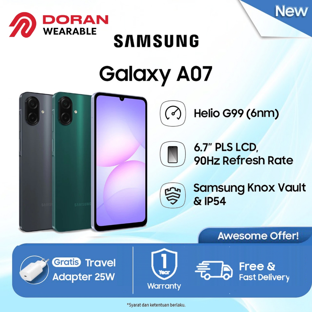 Samsung Galaxy A07 4/64GB | 4/128GB | 6/128GB | 8/256GB Garansi Resmi