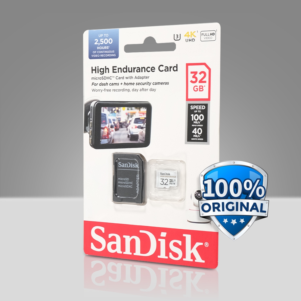 32GB Memory HP Memori CCTV Kamera Memory Card Sandisk 32GB Dashcam CCTV High Endurance microSD Card 