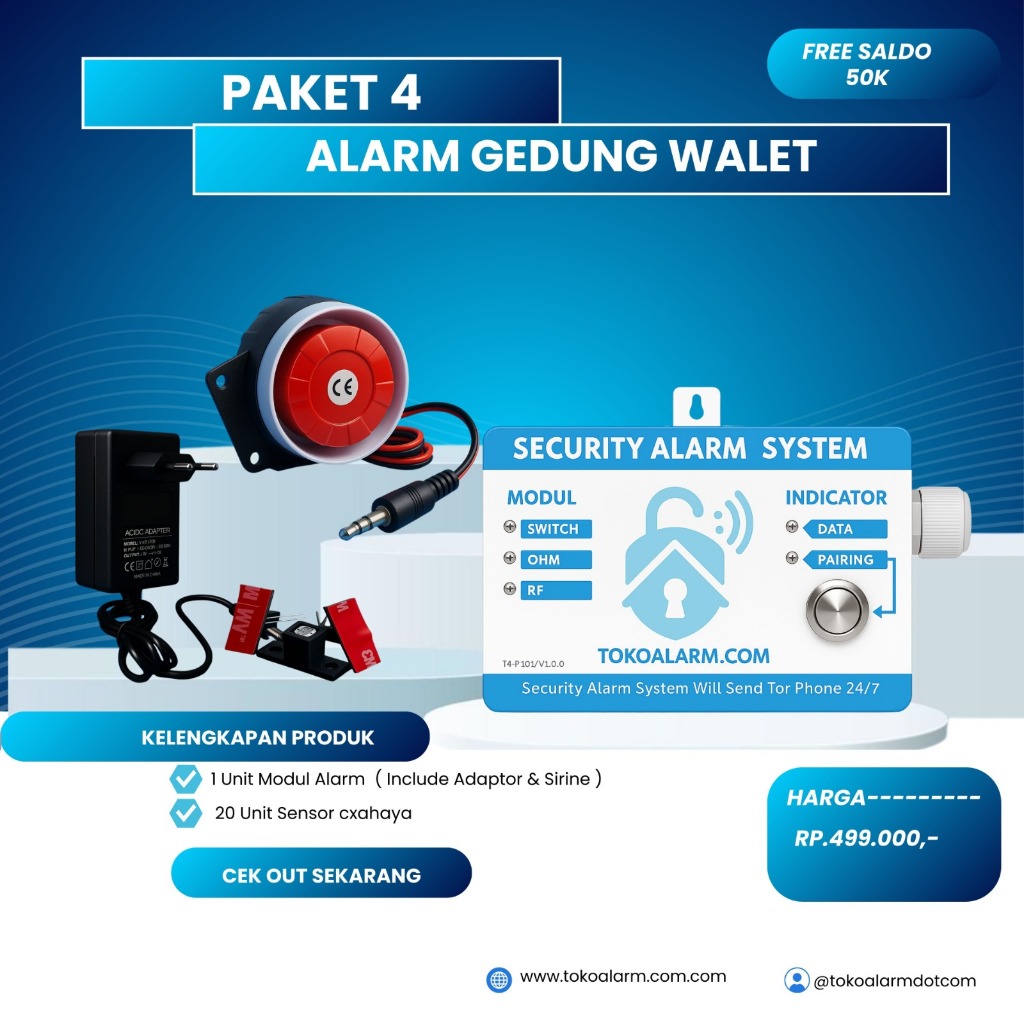 Alarm Anti Maling Berbasis Android/APK PAKET HEMAT 4 ( Gedung walet )