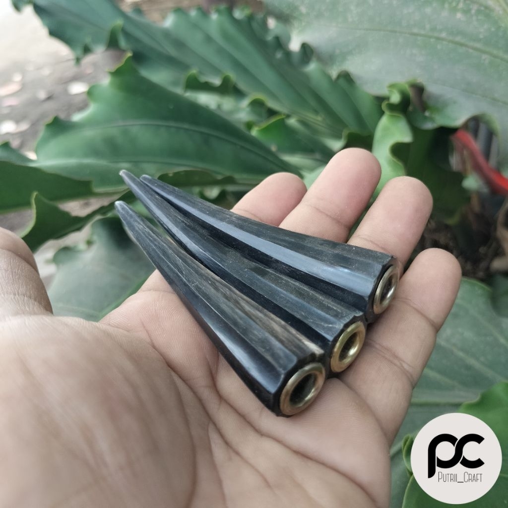 PUTRIICRAFT | Pipa once / once cangklong / padutan / pipa rokok tanduk kerbau model belimbing