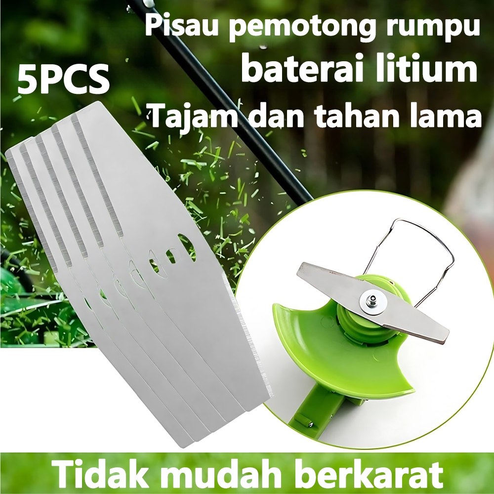 5pcs Pisau Mesin Potong Rumput  bilah alat berkebun 15cm Baterai Brush Cutter Blade pisau Potong Rum