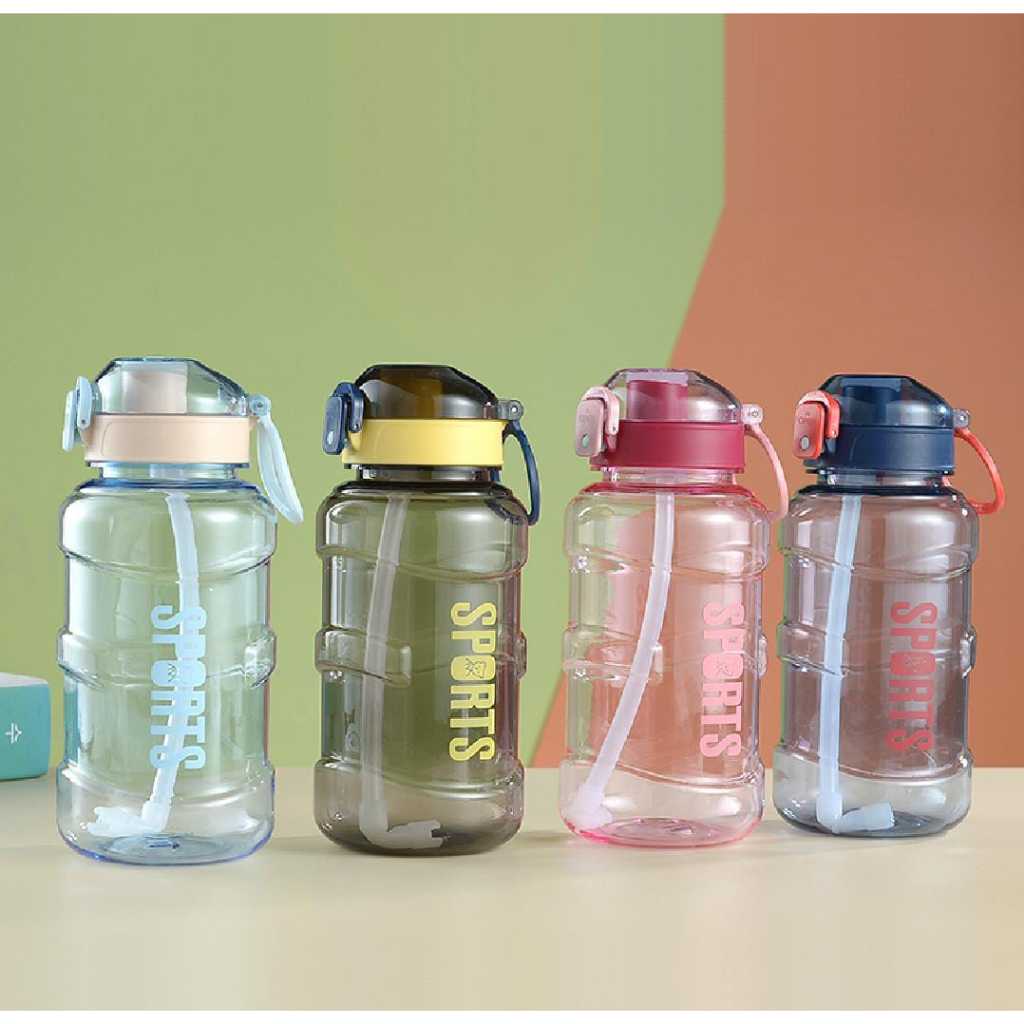 botol minum plastik doff happy , sports henoor 1 botol transparan tenteng