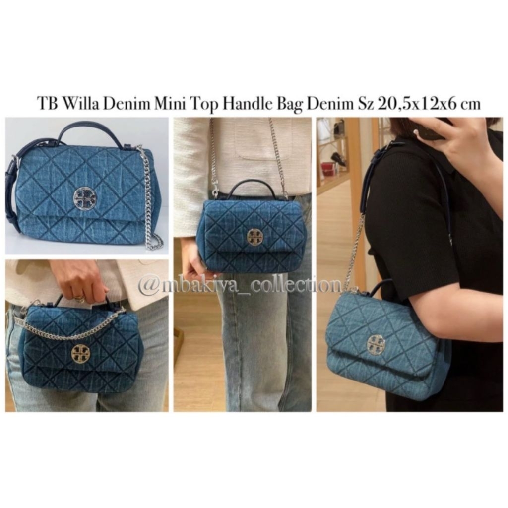 TB Willa Denim Mini Top Handle Bag Denim
