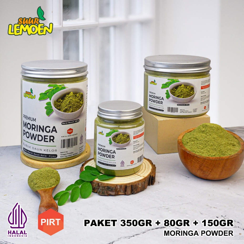 

Suur Lemoen Daun Kelor Bubuk 350gr Premium / Moringa Powder 350gr Premium 100% Organik
