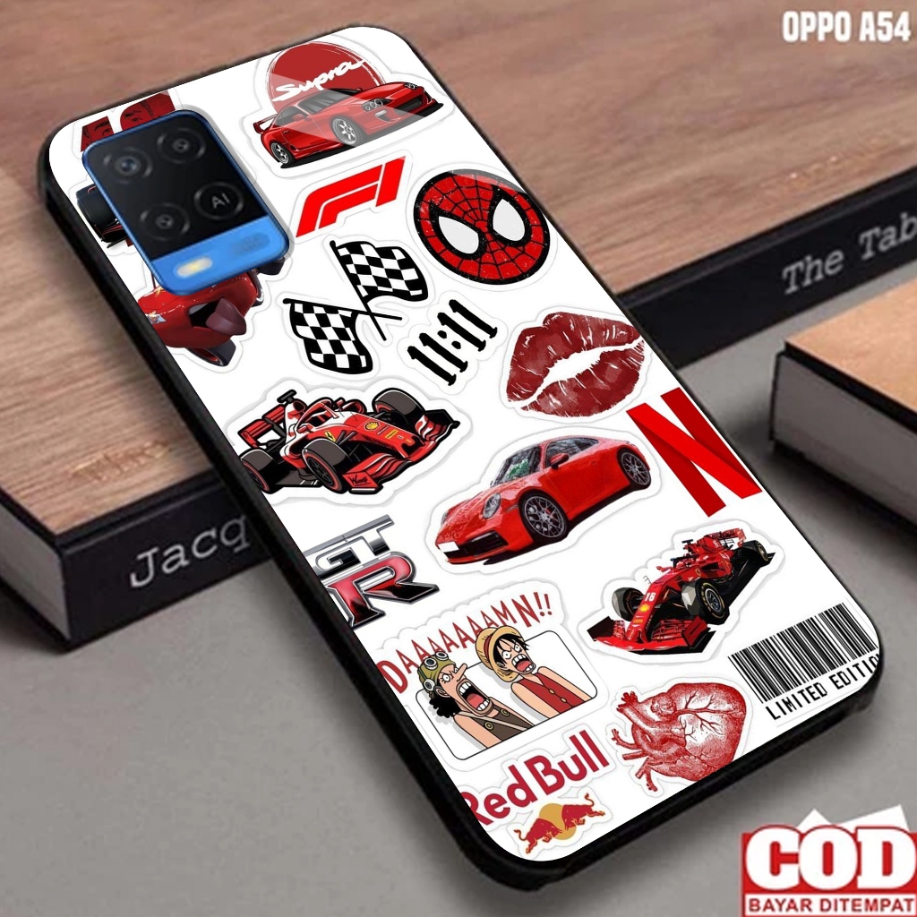 Softcase Glass Oppo A54  - Softcase Motif AESTHETIC MOBIL - Softcase Glossy - Softcase Glass - Softc