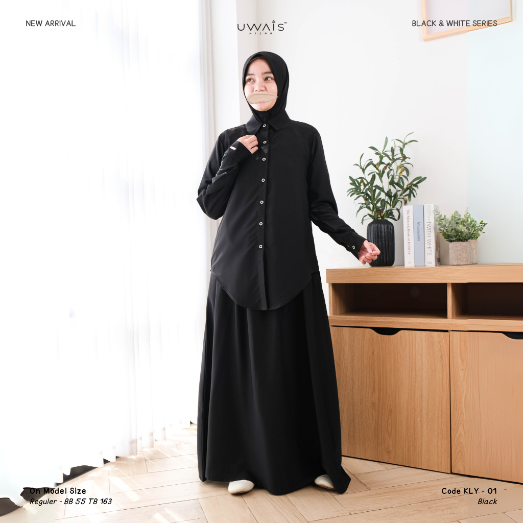 Kalya One Set Khusus Muslimah Kantoran Syari Anti UV  Setelan Wanita Muslimah Rok & Atasan