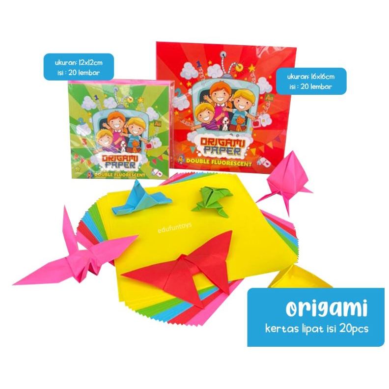 

GROSIRMAINANJKT KERTAS LIPAT origami paper kertas lipat anak 2 sisi/ ukuran 12x12/ ukuran 16x16