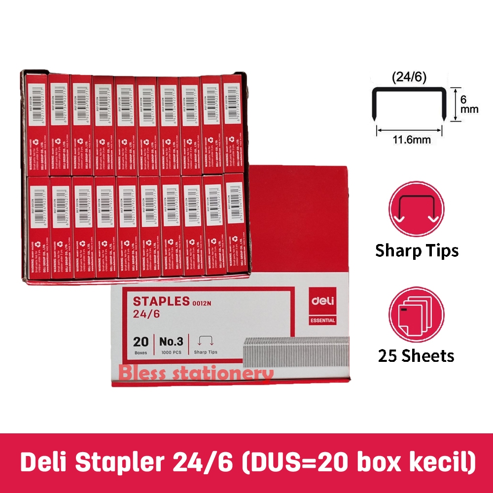 

isi staples 24/6 isi stapler no 3 refill staples refill stapler isi stapler untuk HD 50 staple wire (DUS=20dus kecil)