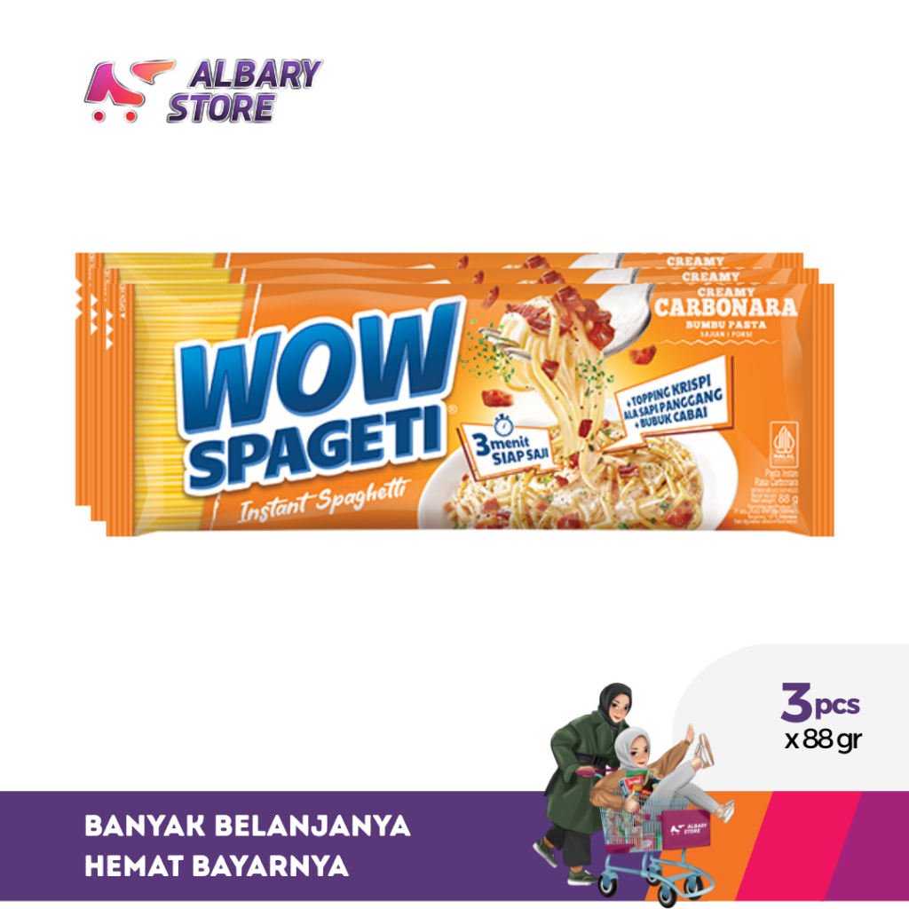 

GET 3 PCS - Wow Spageti Instan Carbonara 80 gr