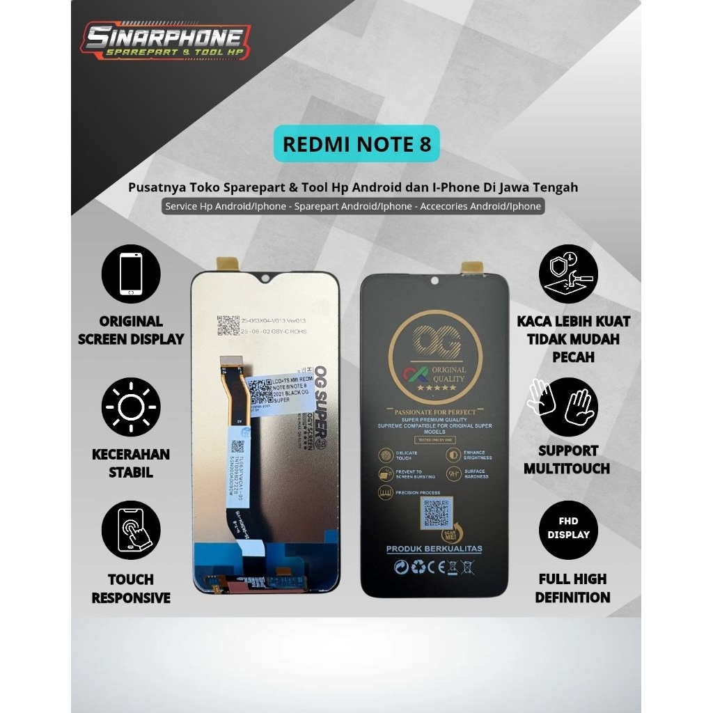 LCD XIAOMI REDMI NOTE 8/REDMI NOTE 8 PRO KUALITAS ORIGINAL