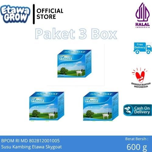 

Susu Kambing Skygoat / Sky Goat Paket 3 Box Asli Original Kemasan Isi 30 Sachet