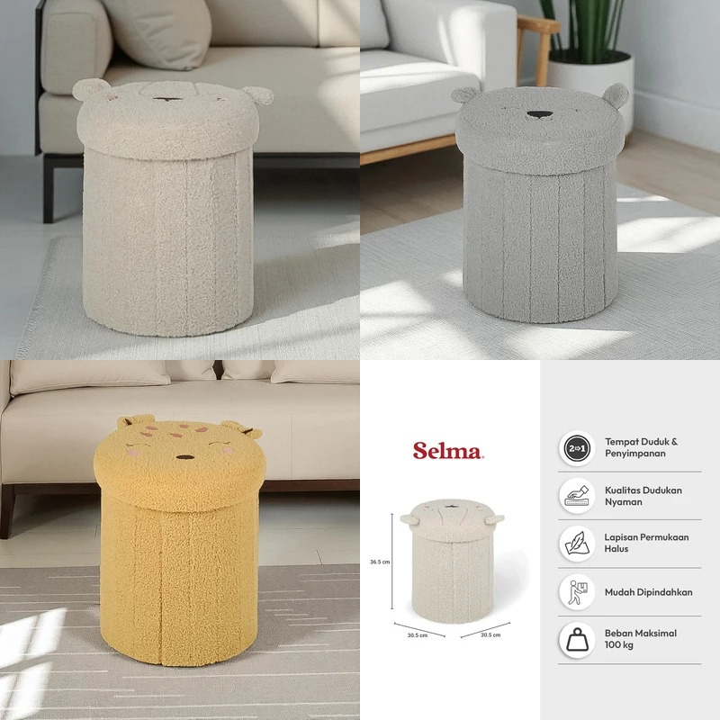 Bangku Ottoman Empuk Foldable Bangku Duduk Tempat Penyimpanan Organiser Serbanguna HIMMY EYO IF5234