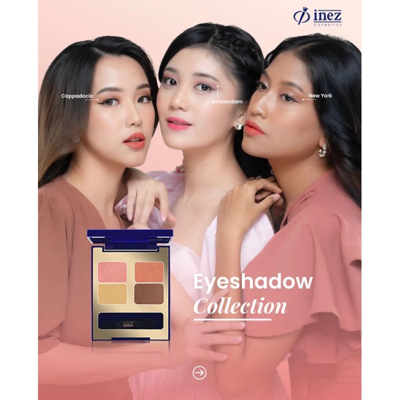 Inez Eye Shadow Collection Eyeshadow Powder Shimmering Matte Tahan Lama Palette Kosmetik