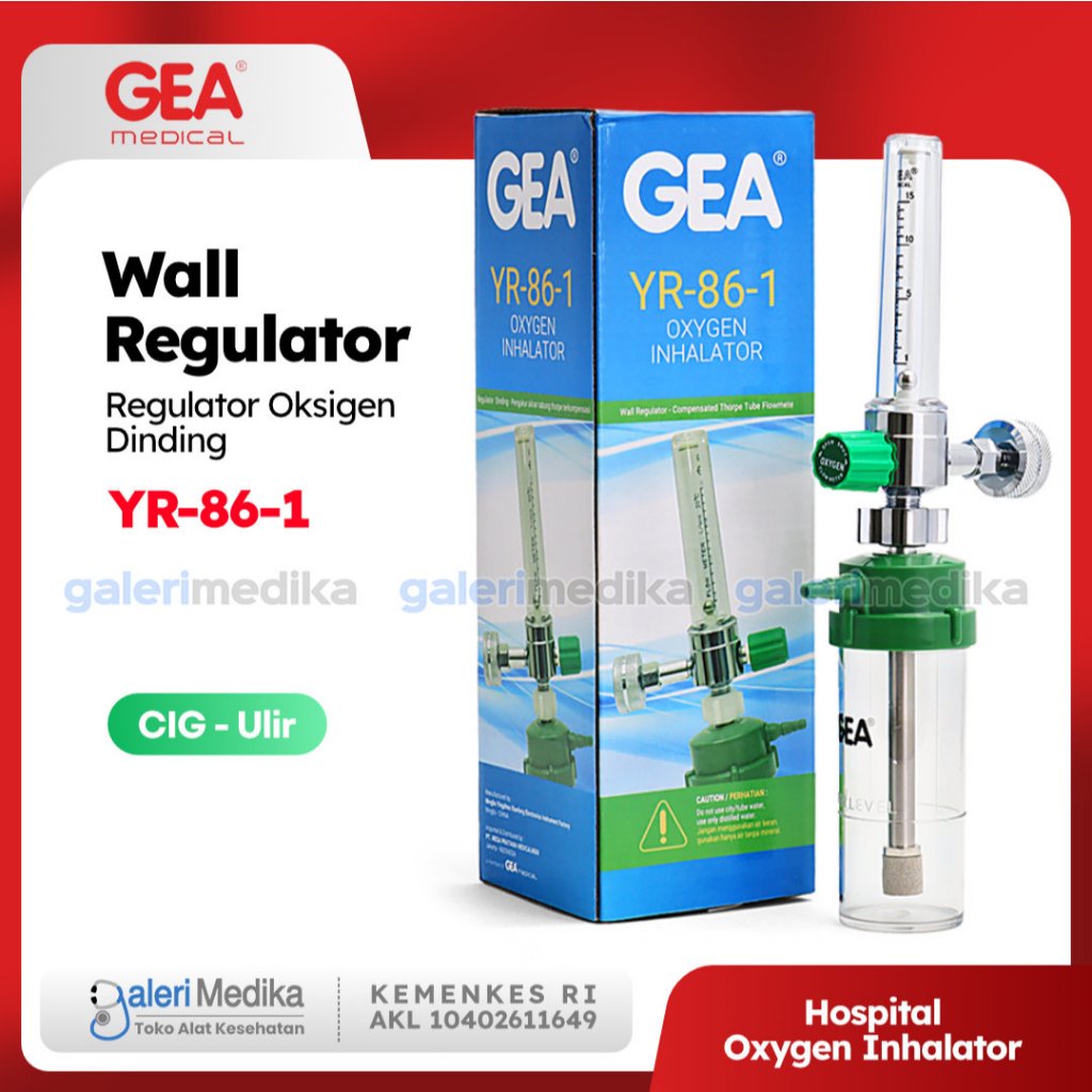 Regulator Oksigen Dinding CIG (Ulir) GEA YR-86-1 - Oxygen Inhalator GEA YR-86-1 Regulator Oxygen CIG