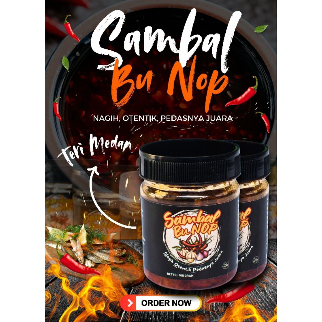 Sambal Teri Medan Asli Premium 100gr | Sambal By Bu NOP