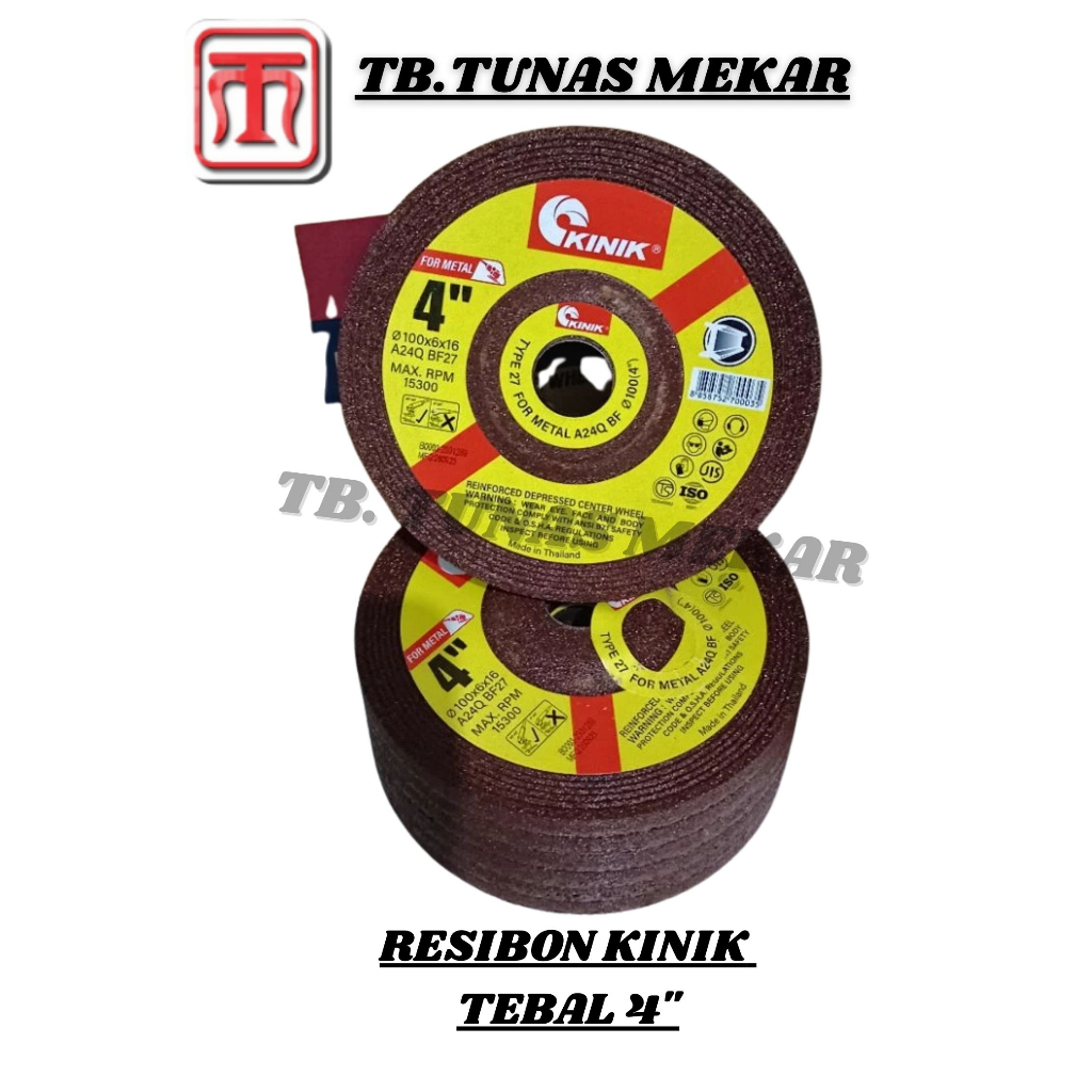 Mata Batu Gerinda WD Tebal POLES 4" Inch x 6mm Resibon