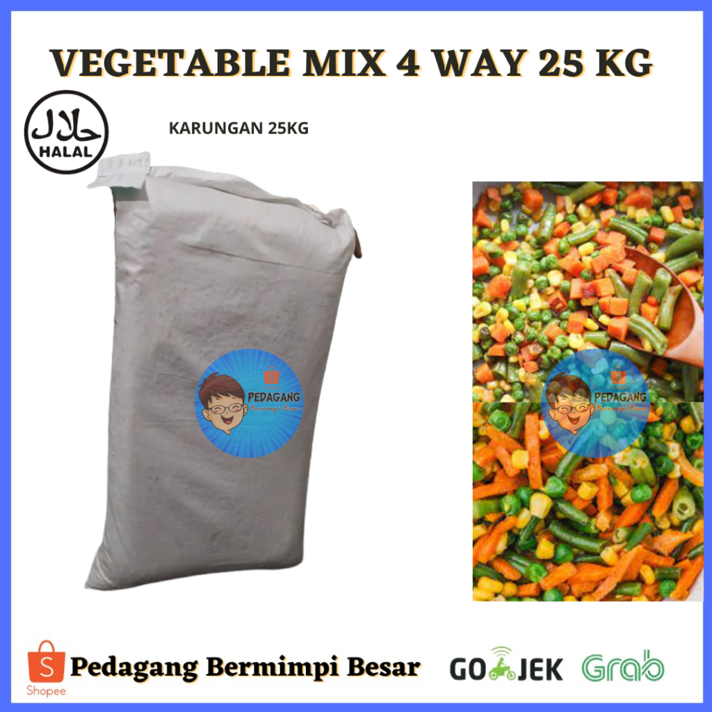 

Vegetable Mix 4 ways 25kg/ Mix Sayuran/ Mixed Vegetable 4 Ways/ Mix Vegetable Karungan