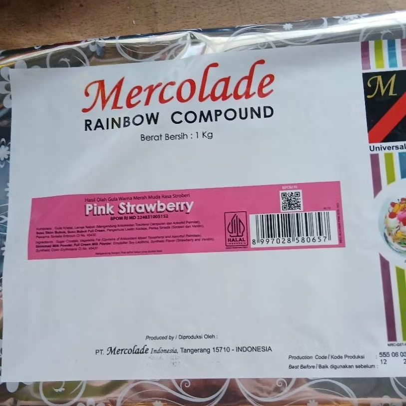 

Coklat Batang Mercolade - Rainbow Compound Pink Strawberry 1 Kg